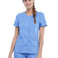 Women's 4-Pocket Snap Front V-Neck Scrub Top