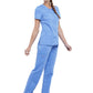 Women's 4-Pocket Snap Front V-Neck Scrub Top