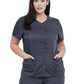 Women's 4-Pocket Snap Front V-Neck Scrub Top