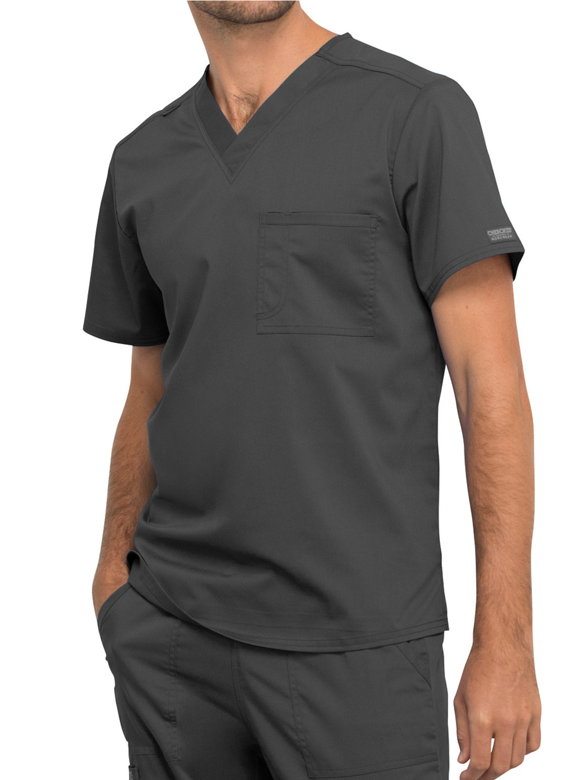 Unisex 1-Pocket Tuckable V-Neck Scrub Top