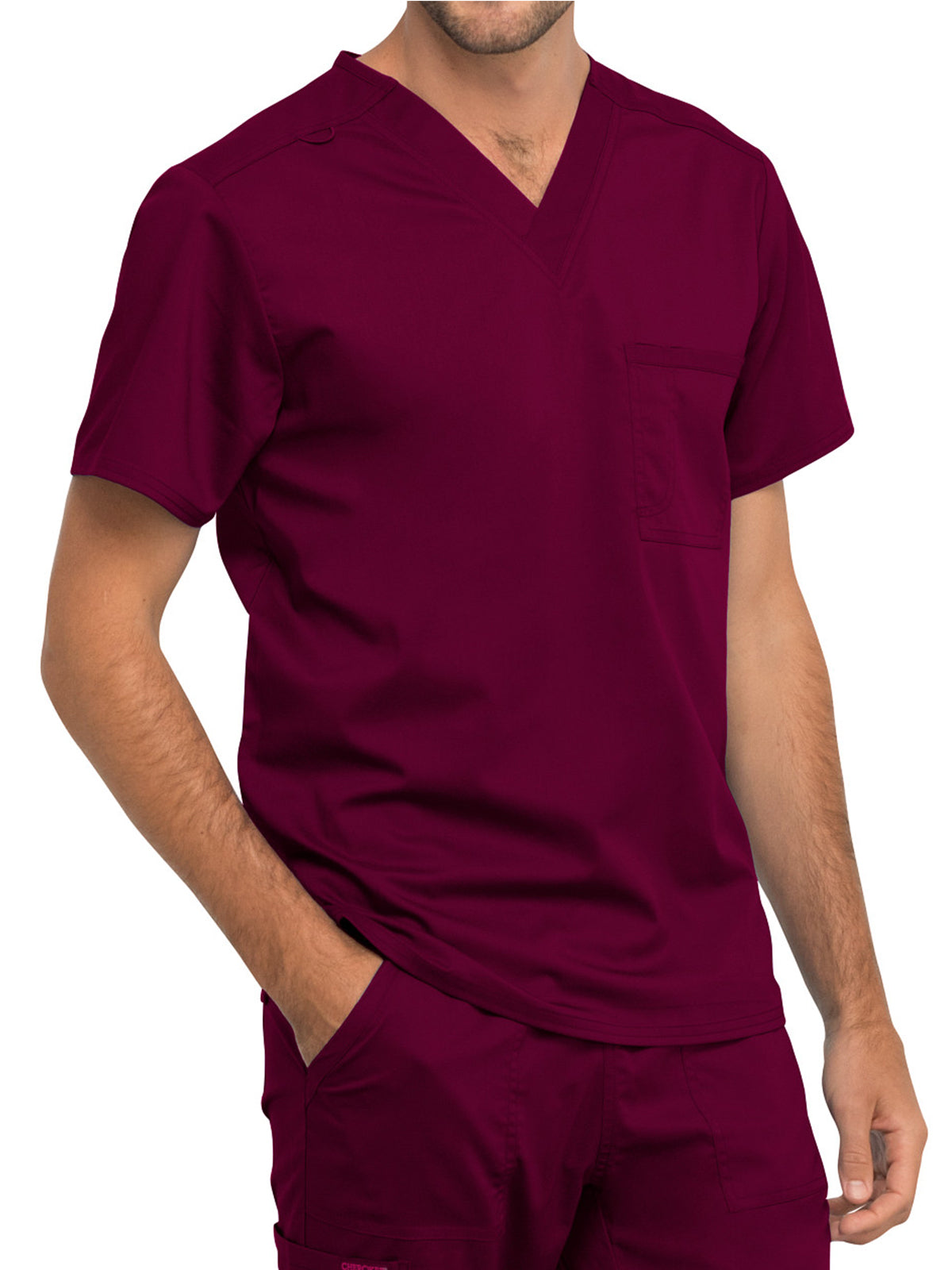 Unisex 1-Pocket Tuckable V-Neck Scrub Top