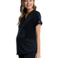 Women's 2-Pocket Maternity Mock Wrap Top - WW688 - Black