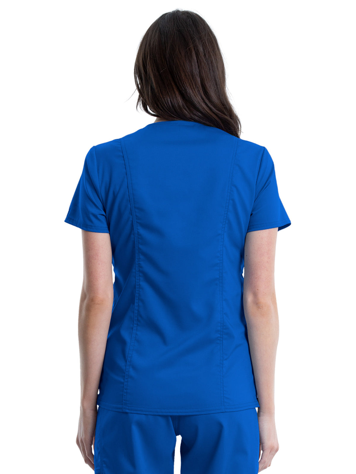 Women's 2-Pocket Maternity Mock Wrap Scrub Top