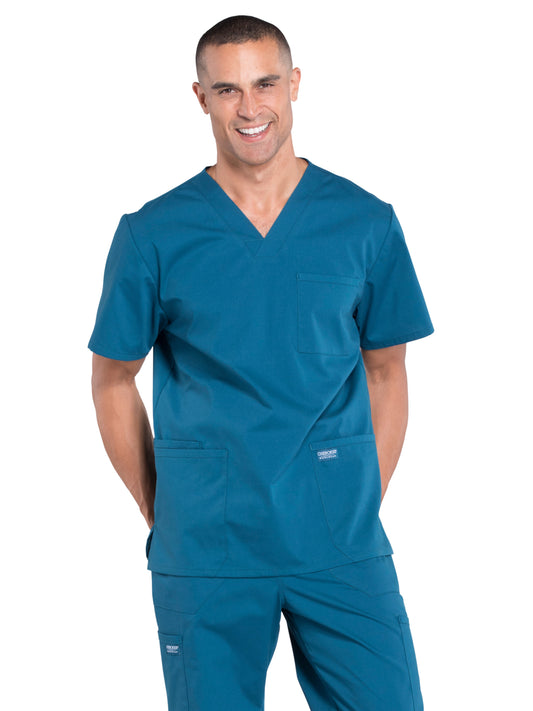 Men's 4-Pocket V-Neck Scrub Top