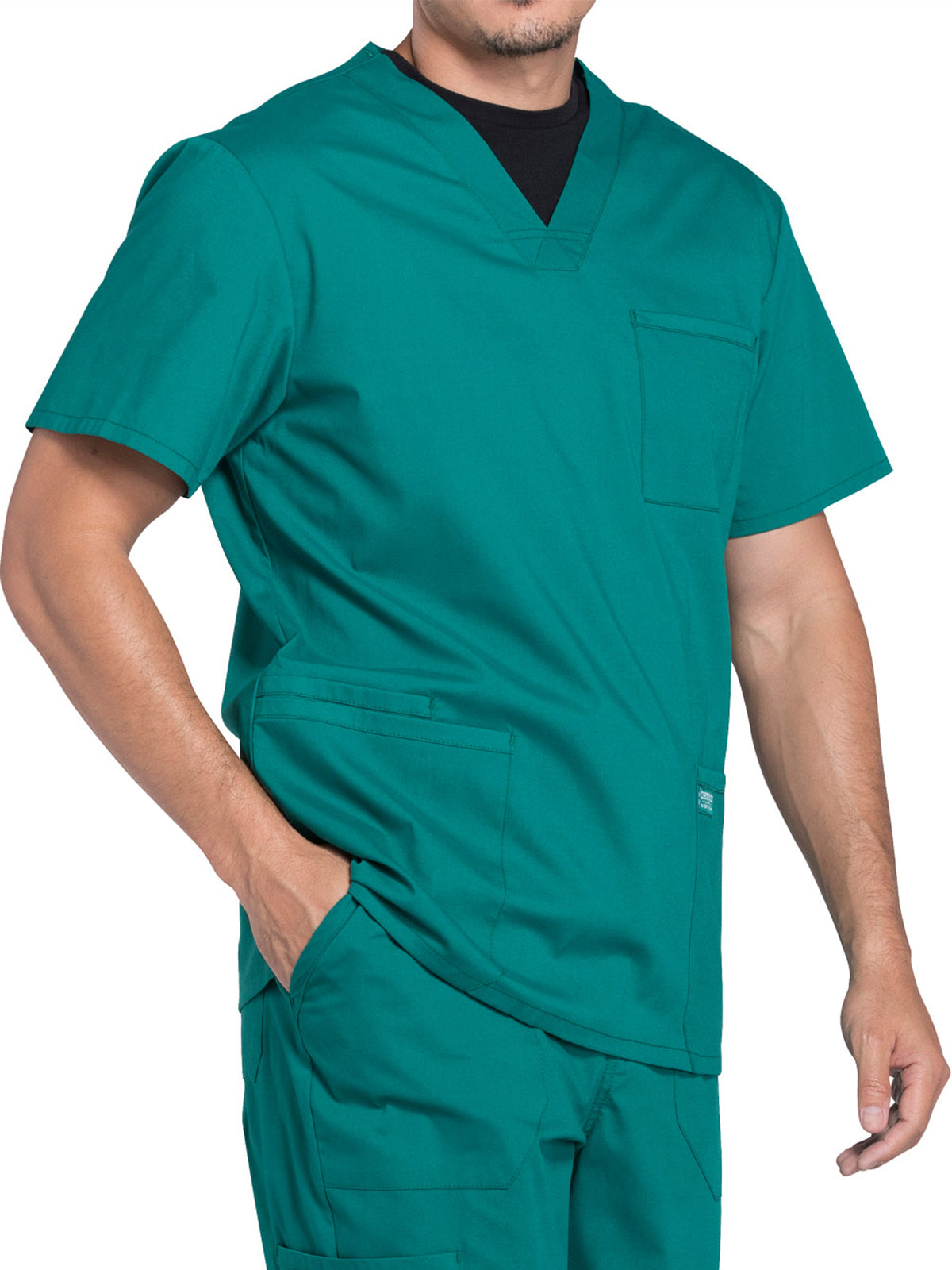 Men's 4-Pocket V-Neck Scrub Top