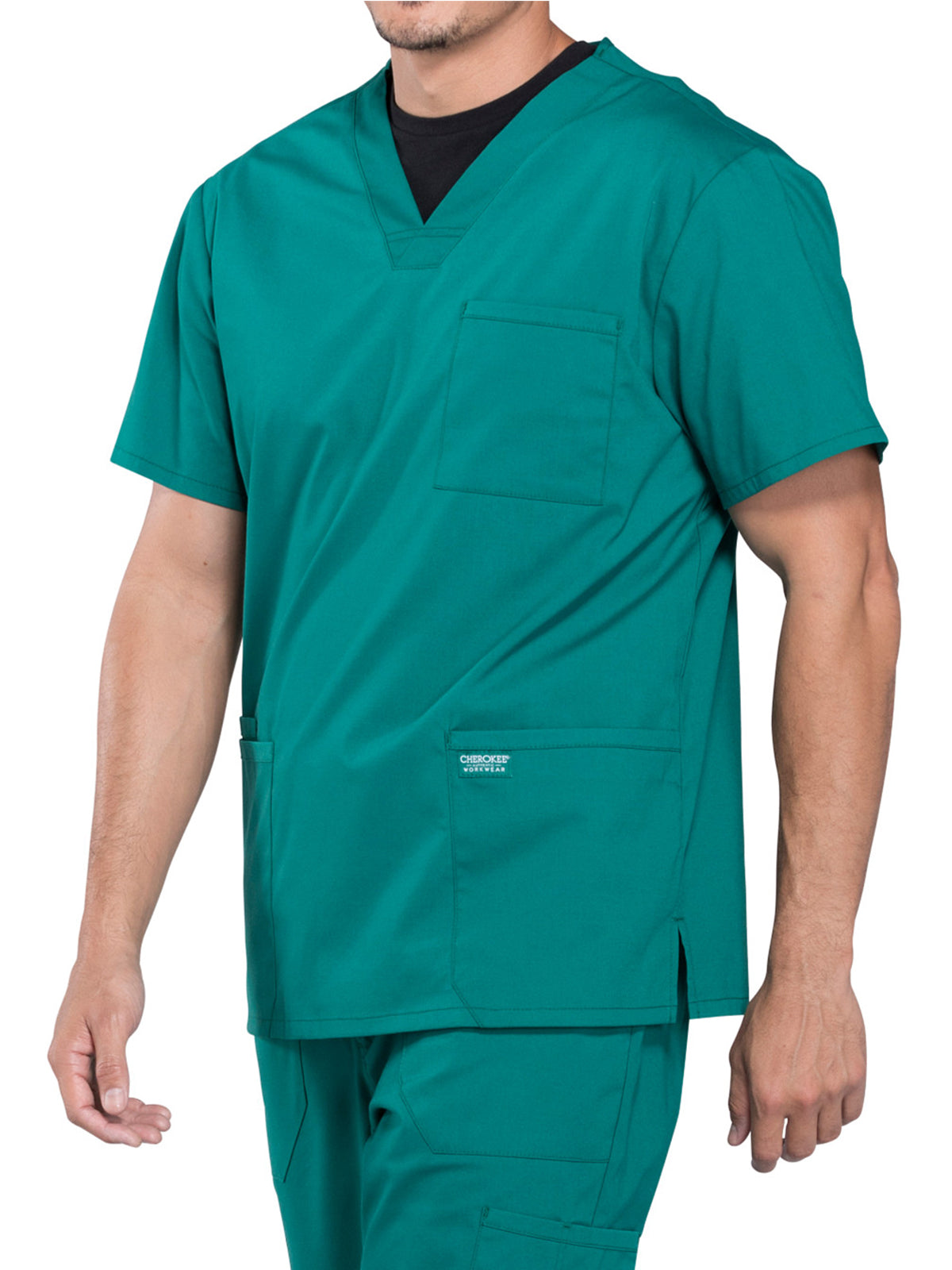 Men's 4-Pocket V-Neck Scrub Top