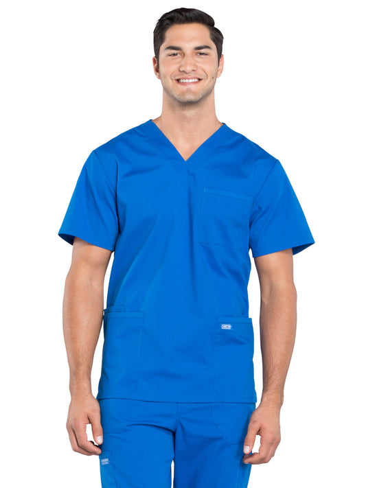 Men's 4-Pocket V-Neck Scrub Top