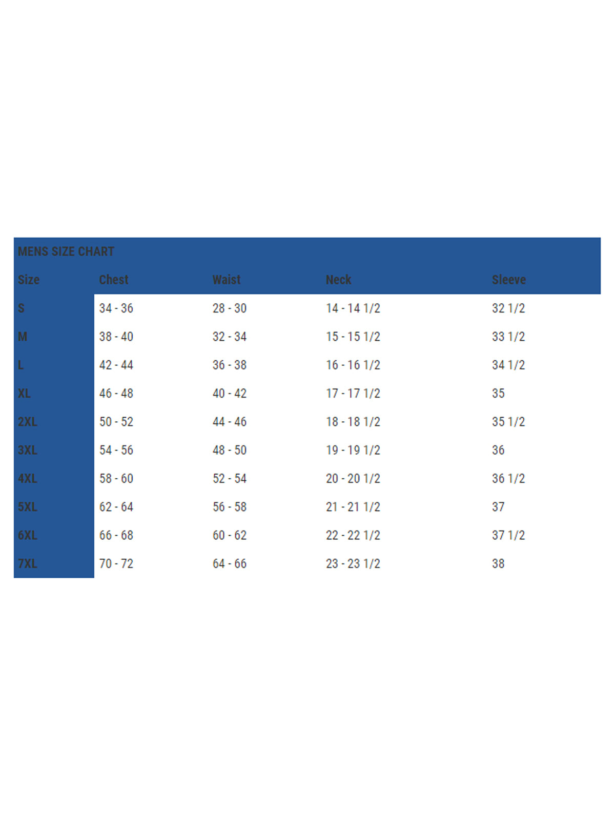 SIZECHART