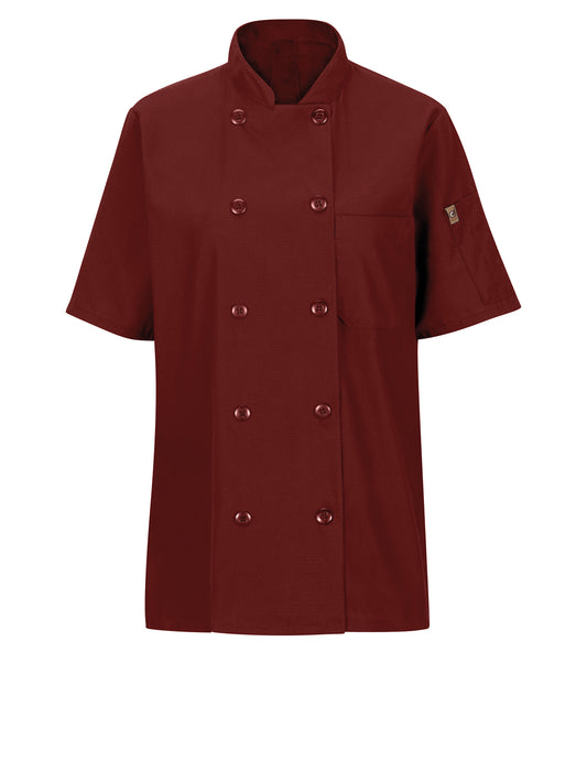 Women's Short Sleeve 28.5" Chef Coat with OilBlok + MIMIX™