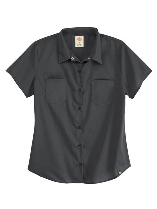 Women's Short-Sleeve Button-Down Industrial Shirt