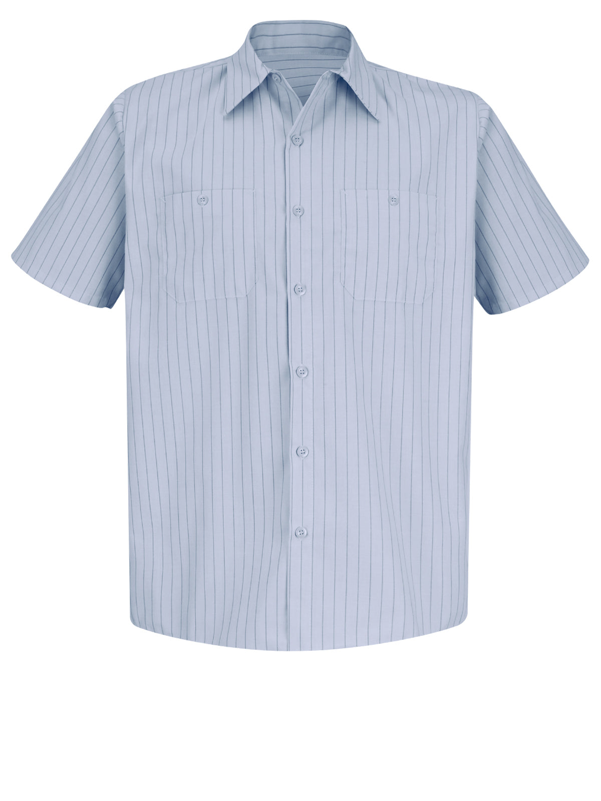 Men's Short Sleeve Striped Work Shirt