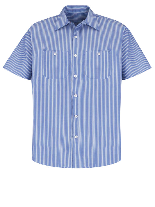 Men's Short Sleeve Striped Work Shirt