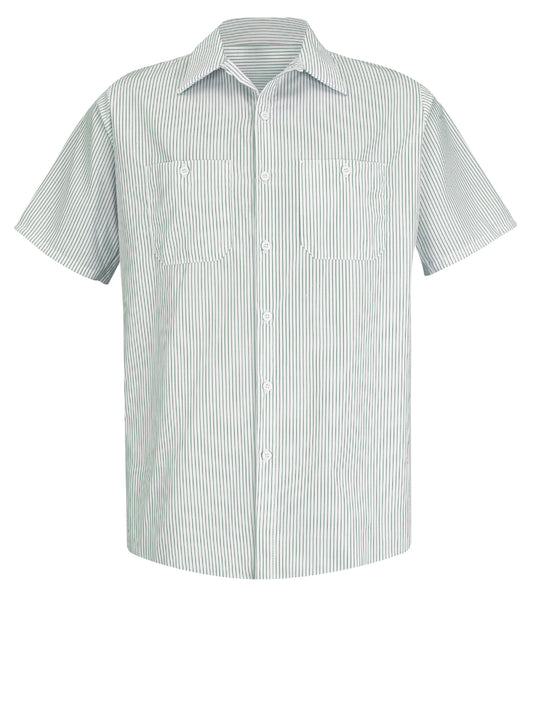 Men's Short Sleeve Striped Work Shirt