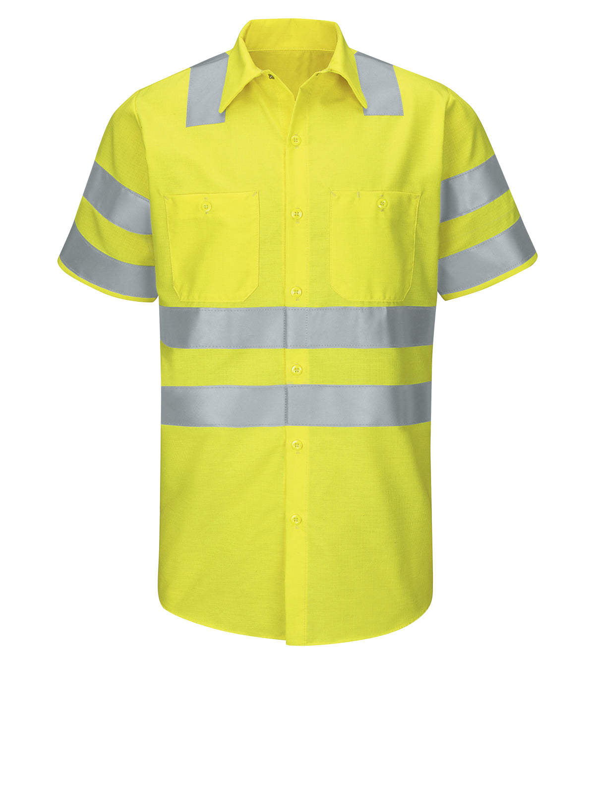 Men's Hi-Visibility Short Sleve Ripstop Work Shirt