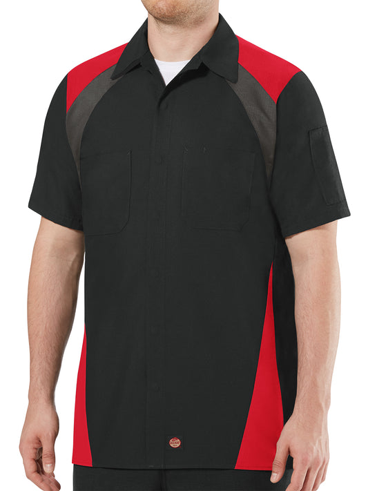 Men's Short Sleeve Tri-Color Shop Shirt