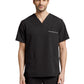 Men's 3-Pocket Stripe Detail Chest Pocket V-Neck Scrub Top