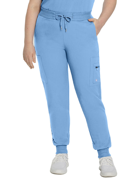 Women's 7-Pocket Mid-Rise Triple-Elastic Waist Jogger Scrub Pant