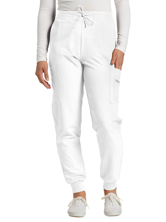 Women's 7-Pocket Mid-Rise Triple-Elastic Waist Jogger Scrub Pant