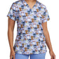 Women's 3-Pocket V-Neck Printed Scrub Top