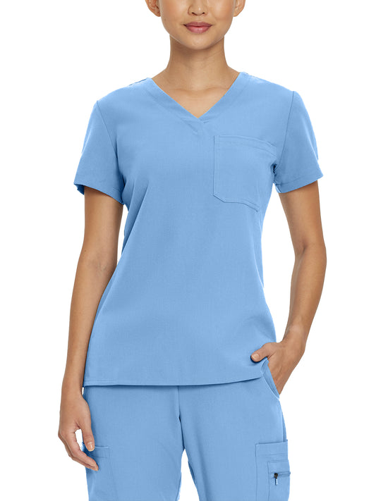 Women's 1-Pocket Tuckable V-Neck Scrub Top