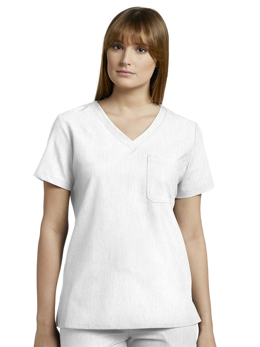 Women's 1-Pocket Tuckable V-Neck Scrub Top