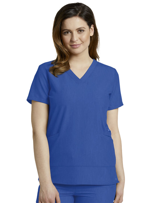 Women's 3-Pocket Stylized Seam V-Neck Scrub Top