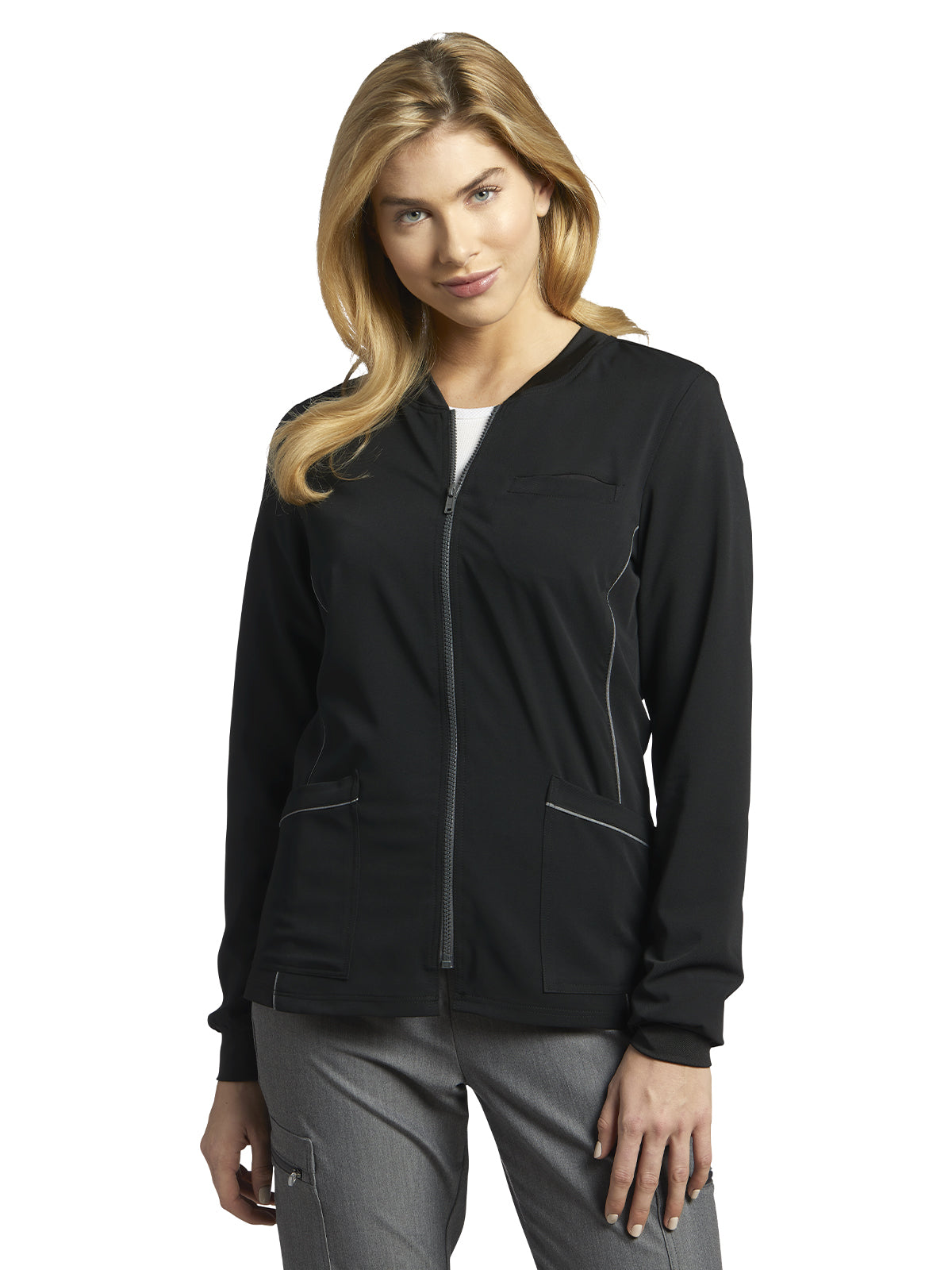 Women's 3-Pocket Crew Neck Warm-Up Jacket