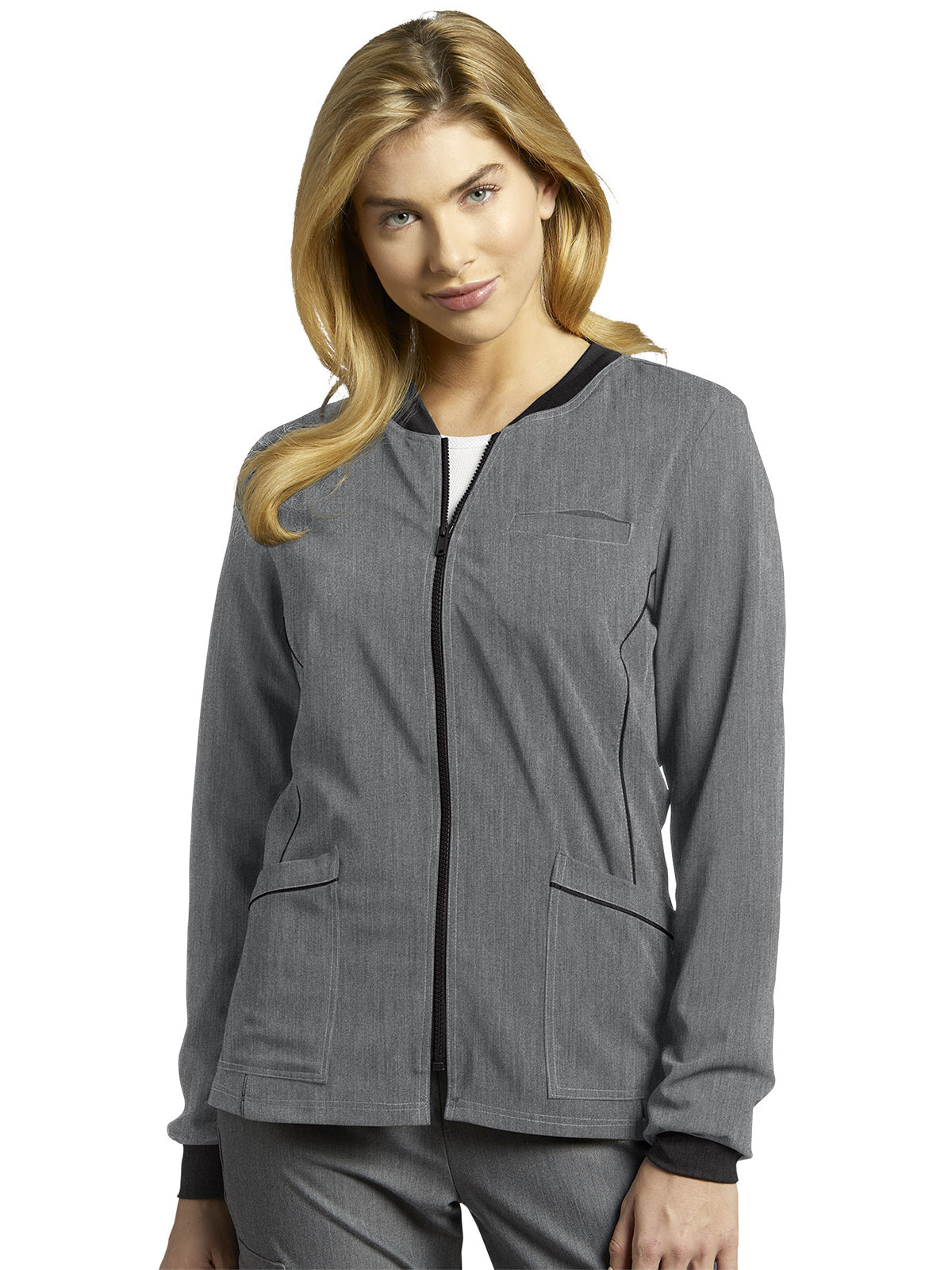 Women's 3-Pocket Crew Neck Warm-Up Jacket