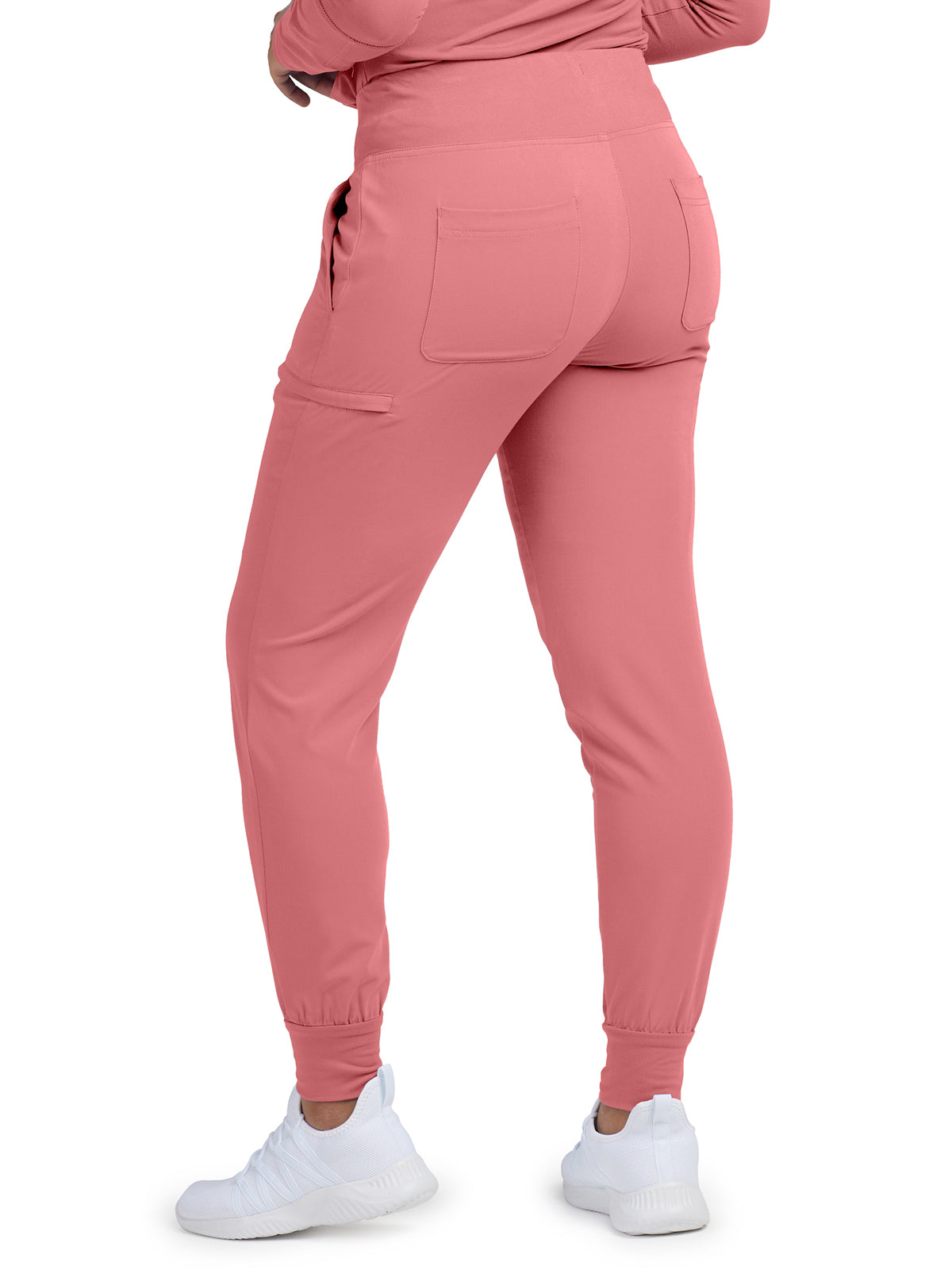 Women's 6-Pocket High-Rise Knit Elastic Waist Jogger Scrub Pant