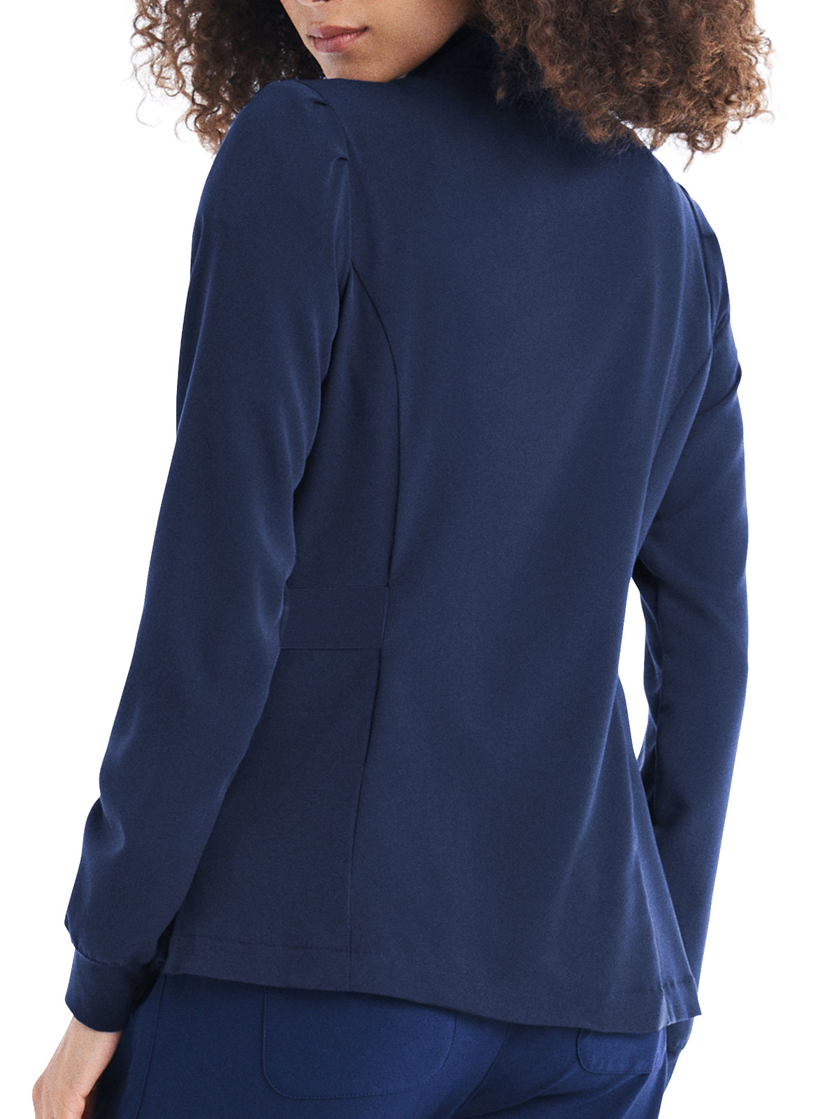 Women's 2-Pocket Mock Neck Zip-Front Scrub Jacket