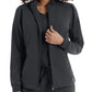 Women's 2-Pocket Mock Neck Zip-Front Scrub Jacket