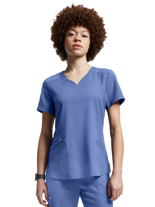 Women's Curved V-Neckline Scrub Top