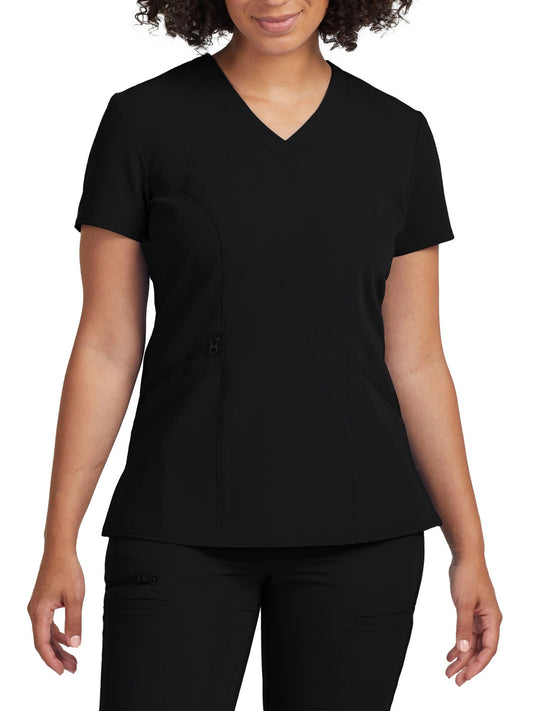 Women's 3-Pocket Princess Seams V-Neck Top