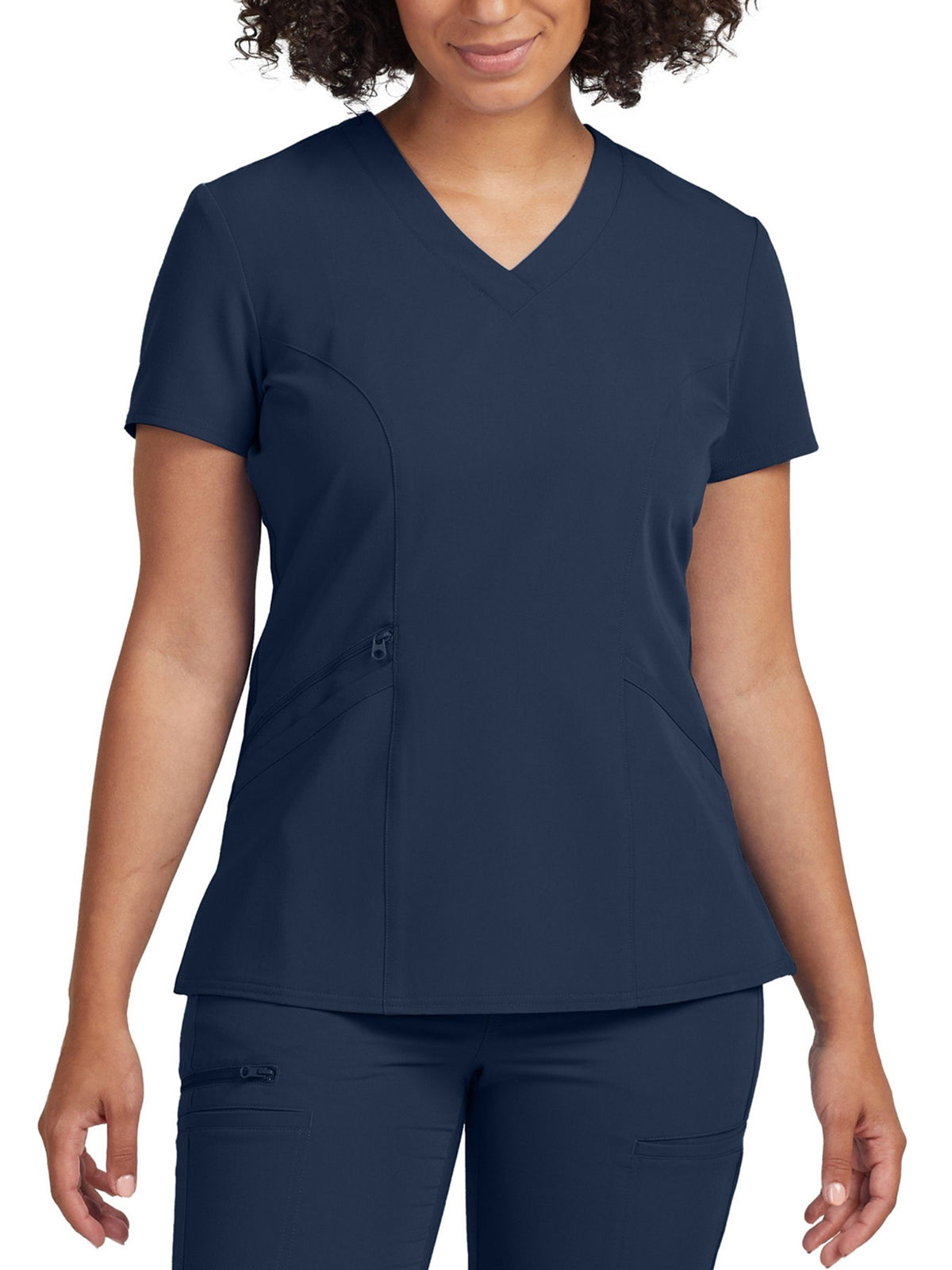 Women's 3-Pocket Princess Seams V-Neck Scrub Top