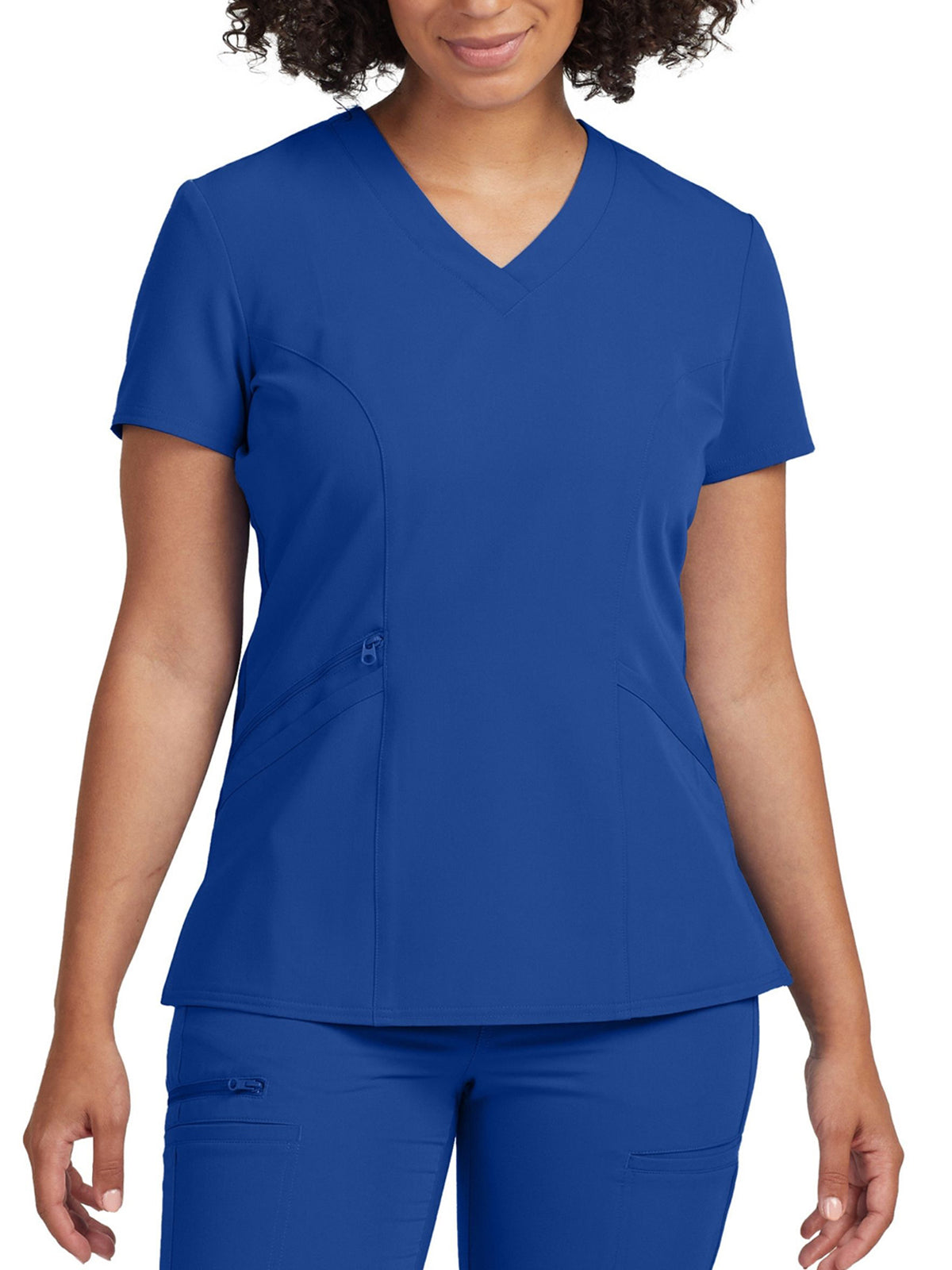 Women's 3-Pocket Princess Seams V-Neck Scrub Top