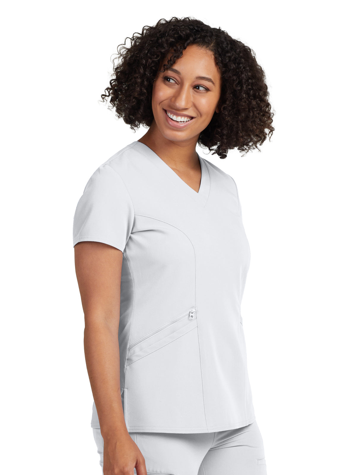 Women's 3-Pocket Princess Seams V-Neck Scrub Top