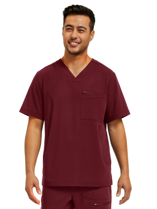 Men's 4-Pocket V-Neck Scrub Top