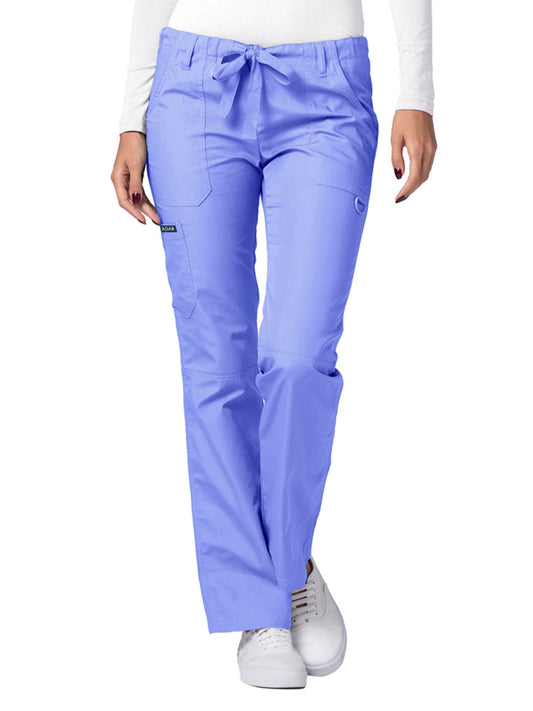 Women's Low-Rise Multipocket Drawstring Straight Leg Pant