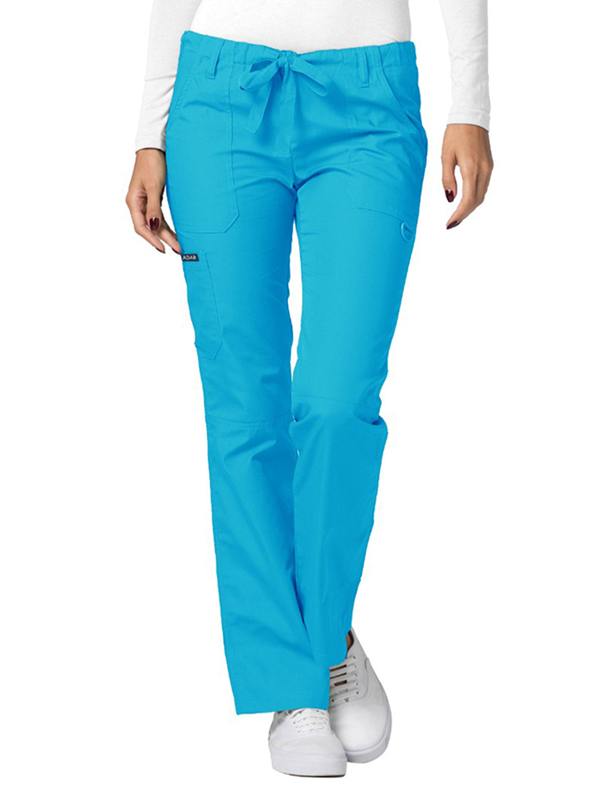 Women's Low-Rise Multipocket Drawstring Straight Leg Pant