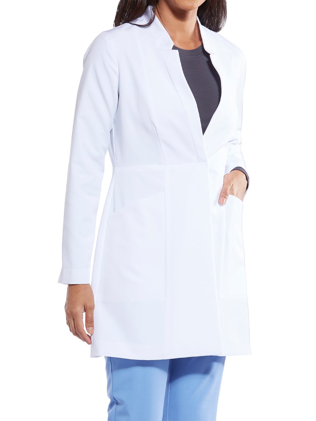 Women's Modern Flat Collar Alexis Lab Coat