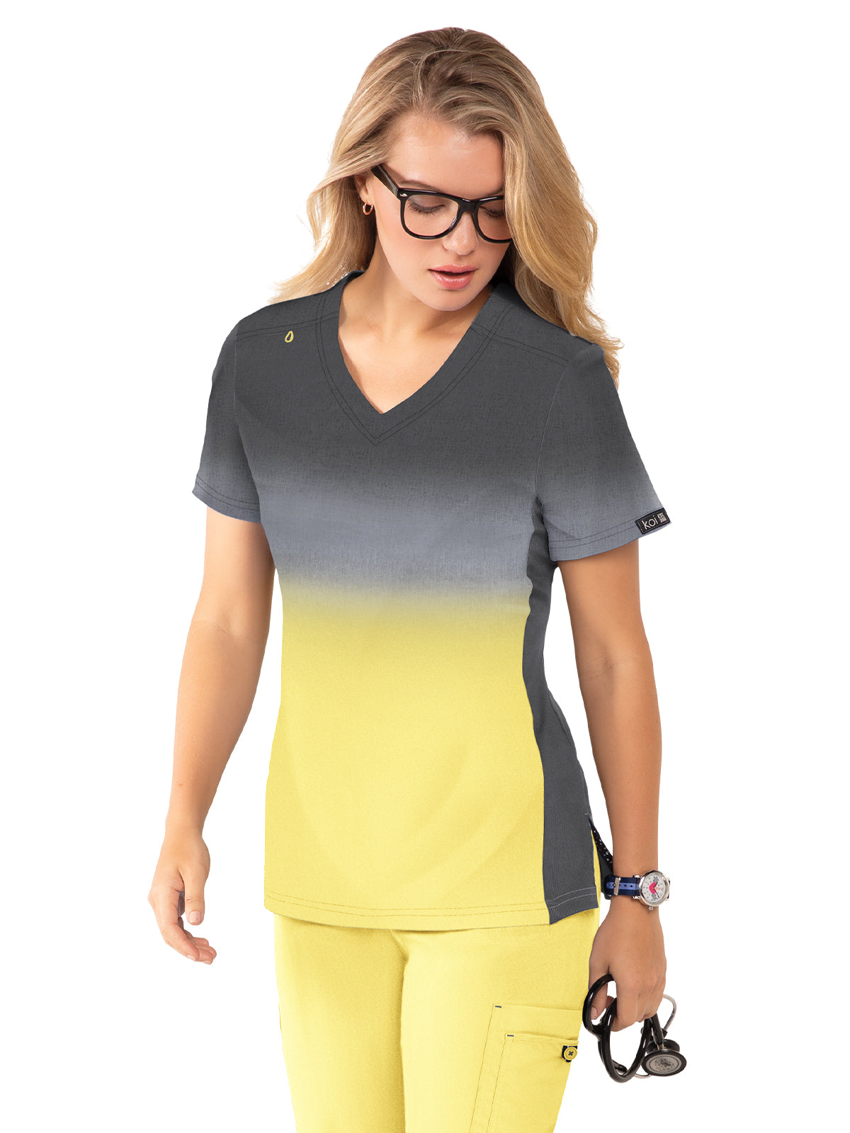 Women's 2-Pocket Contrast Stitching V-Neck Cali Top