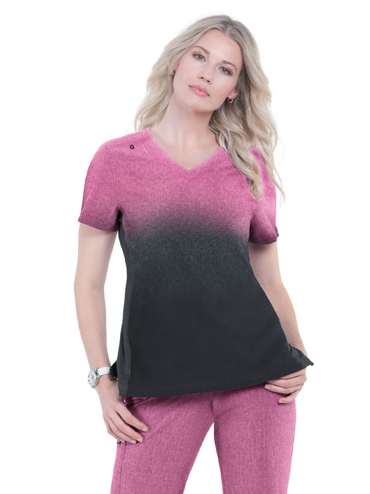 Women's 2-Pocket Contrast Stitching V-Neck Cali Top