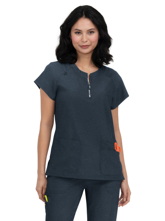 Women's Zipper Neck Top