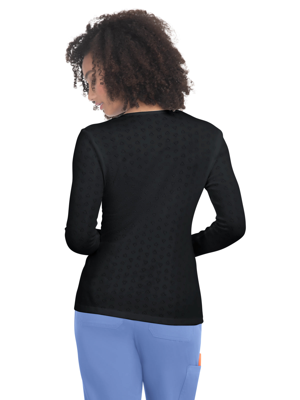 Women's Heart Pointelle Long-Sleeve Rohan Underscrub Tee