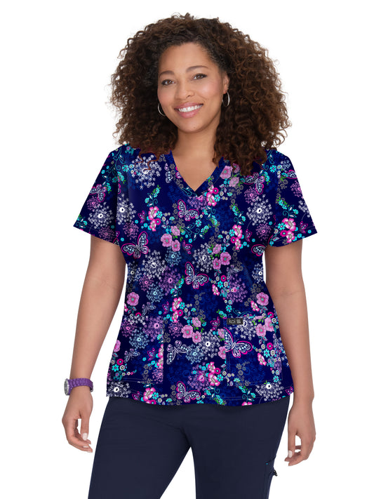 Women's Athletic-Inspired, Breathable Mesh Leslie Scrub Top