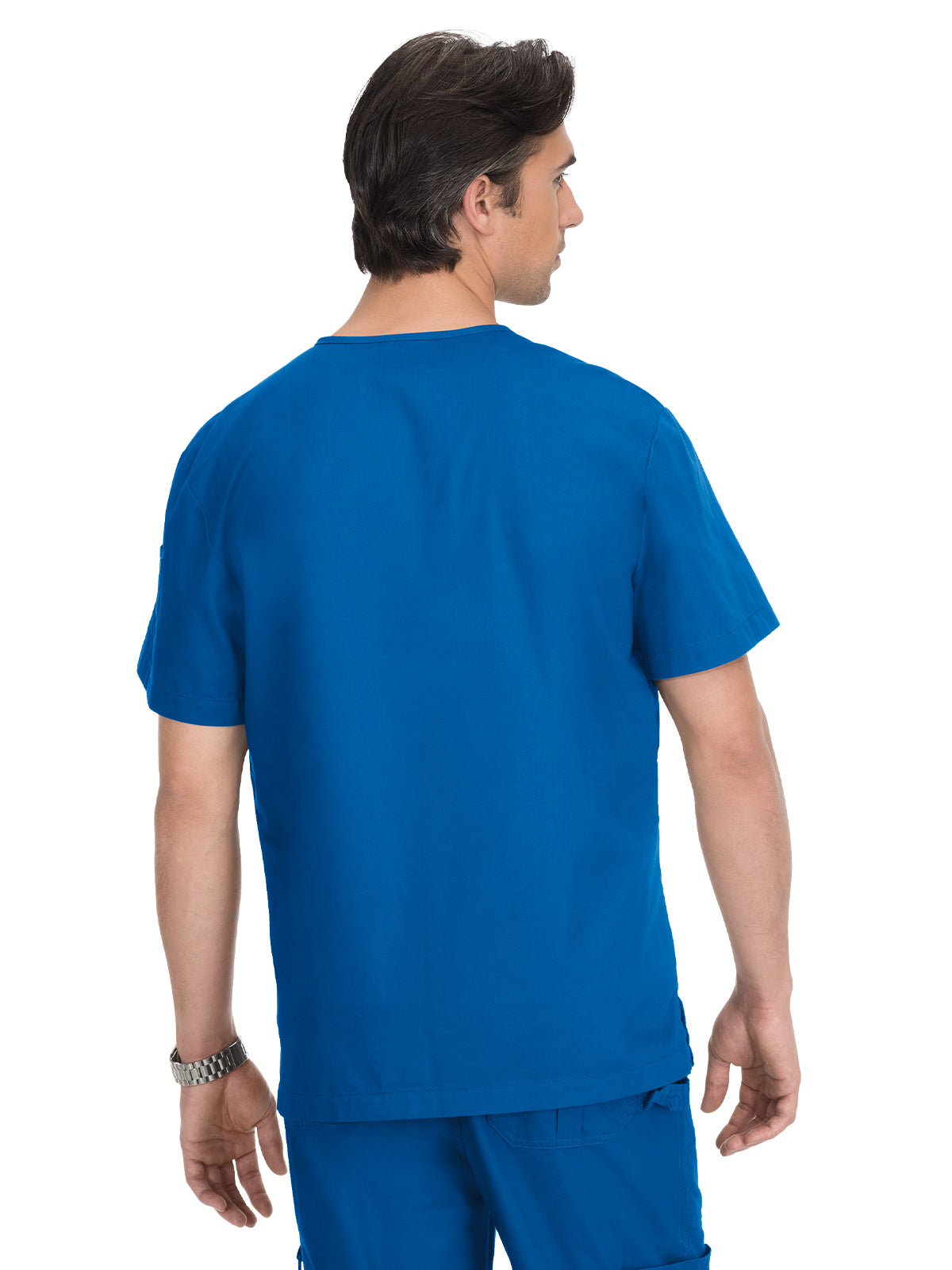 Men's Henley Neck Scrub Top