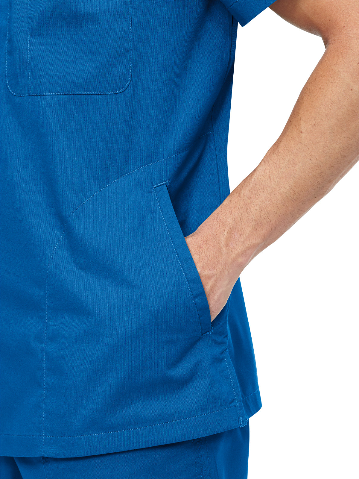 Men's Henley Neck Scrub Top