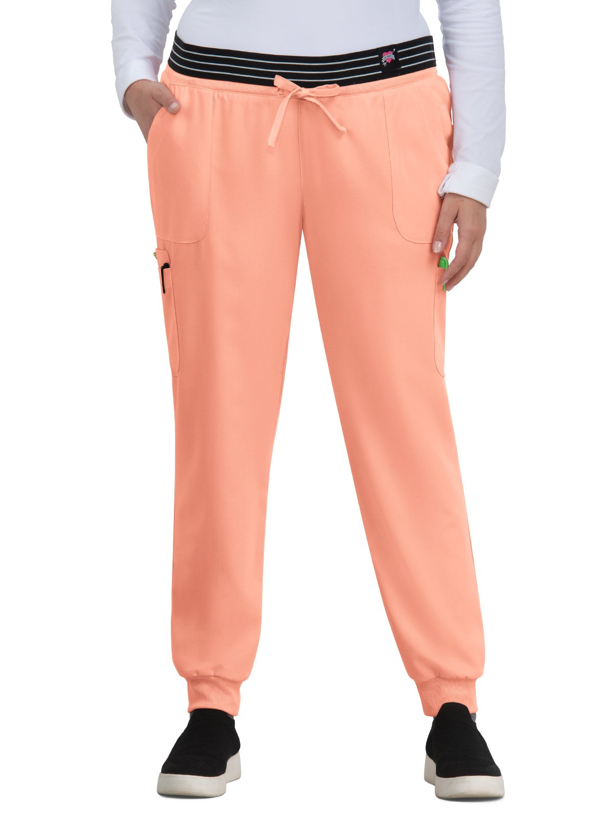 Women's 8-Pocket Ribbed Cuff Jogger-Style Hollyhock Scrub Pant