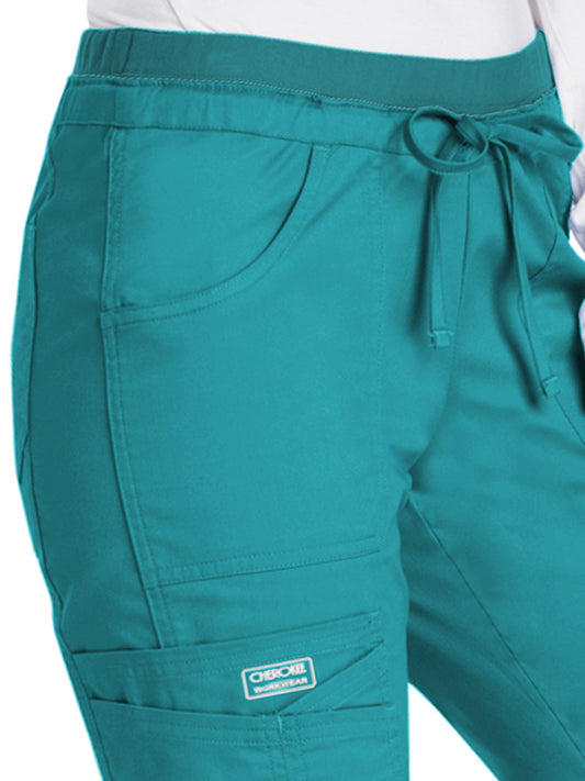 Women's 6-Pocket Drawstring Cargo Scrub Pant