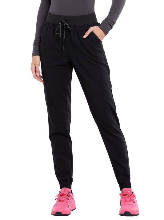 Women's Tonal Knit Waistband Mid Rise Jogger Pant